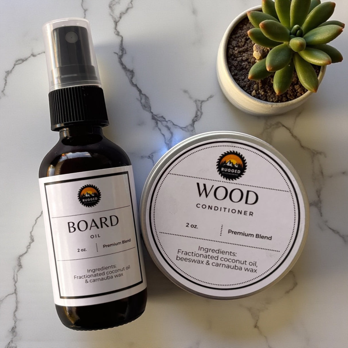 Organic Cutting Board Care Kit β Board Oil & Wood Conditioner Bundle - RuggedWoodworkingUT