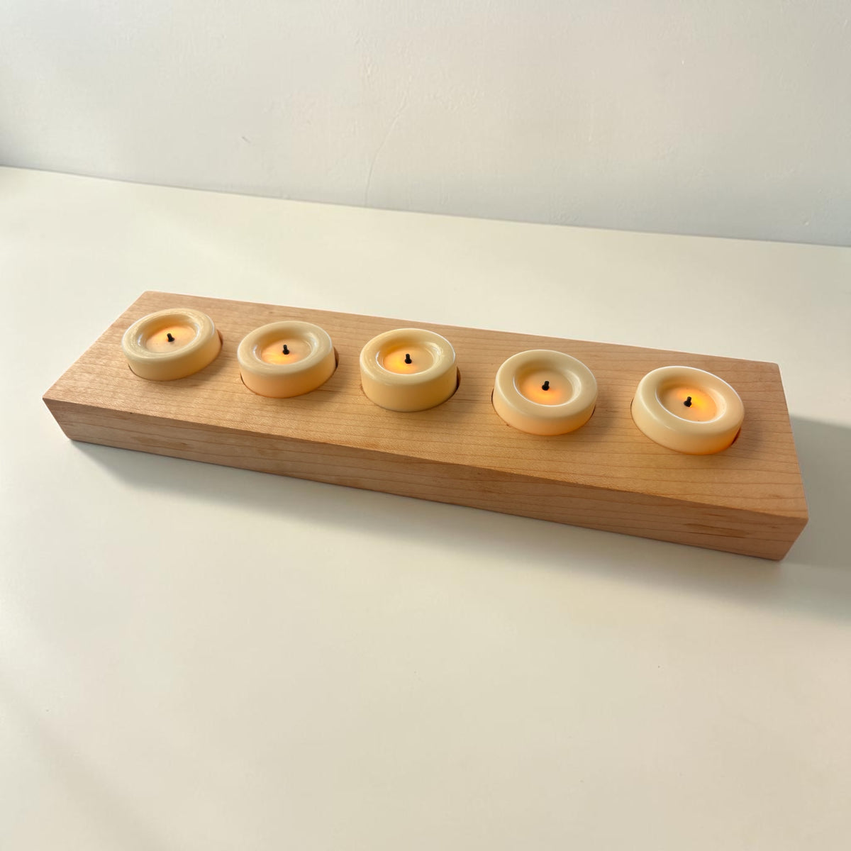 Solid Hardwood Tea Light Candle Holder – Walnut, Maple or Cherry