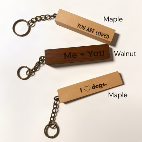 Personalized Hardwood Keychain – Custom Laser Engraved - RuggedWoodworkingUT