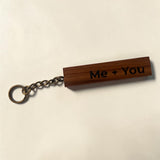 Personalized Hardwood Keychain – Custom Laser Engraved