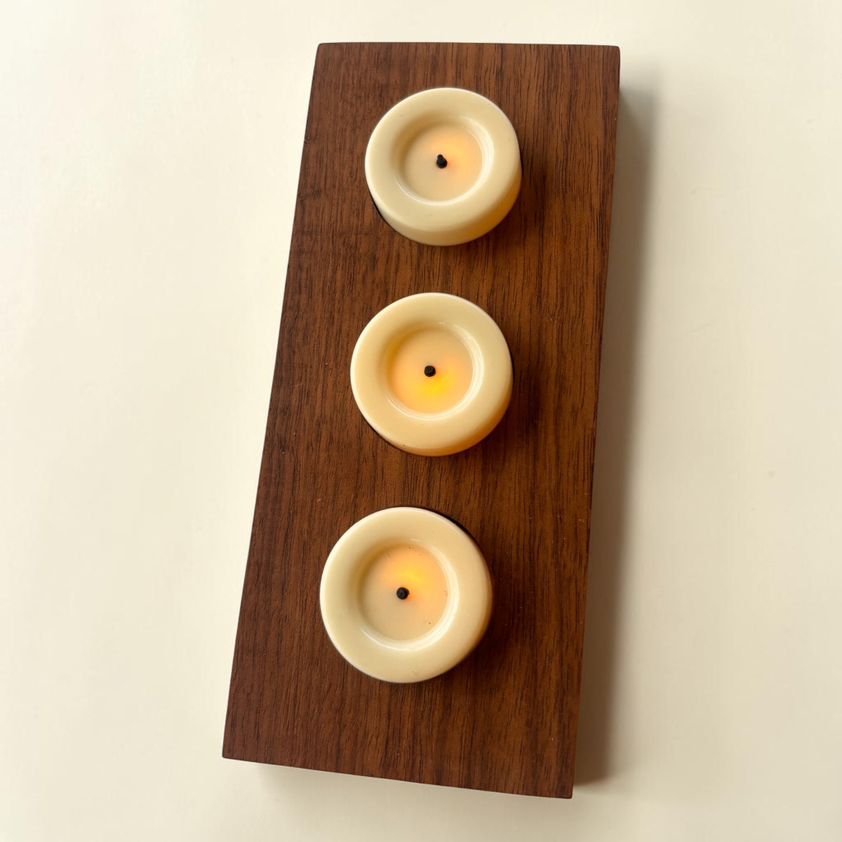 Solid Hardwood Tea Light Candle Holder – Walnut, Maple or Cherry