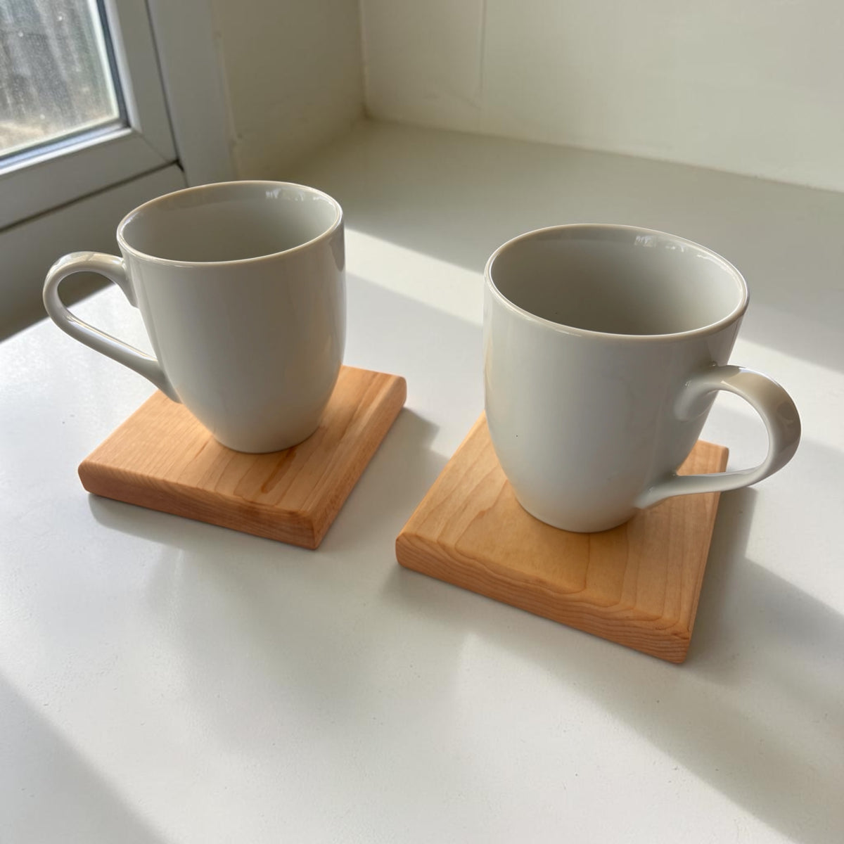 Solid Hardwood Coasters – Walnut or Maple | Set of 2 or 4