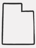 Black outline of a state shape on a beige background
